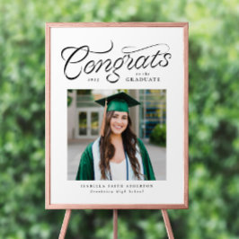 Gefeliciteerd afgestudeerd trendy foto diploma-uit poster
