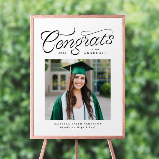 Gefeliciteerd afgestudeerd trendy foto diploma-uit poster