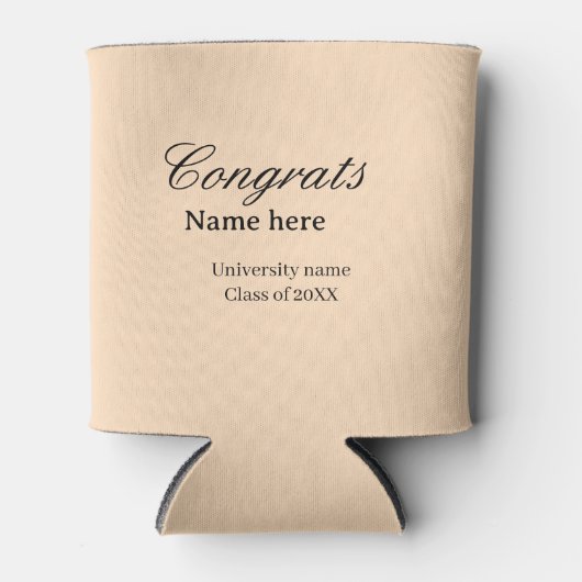 Gefeliciteerd afgestudeerd universiteitsnaam klas blikjeskoeler (Voorkant)