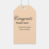 Gefeliciteerd afgestudeerd universiteitsnaam klas cadeaulabel (Achterkant)