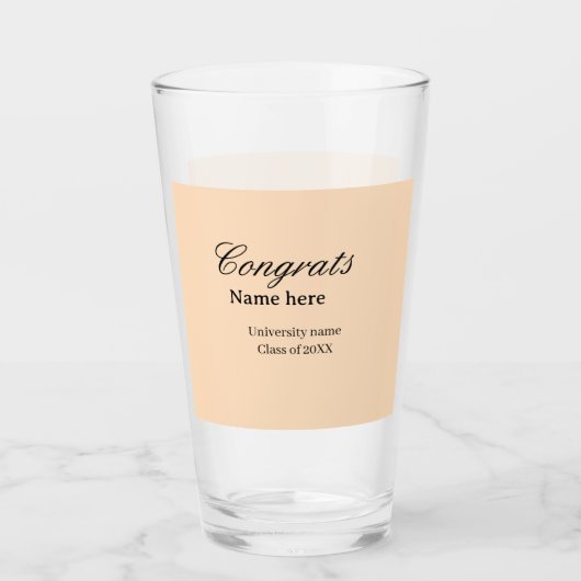 Gefeliciteerd afgestudeerd universiteitsnaam klas  glas (Voorkant)