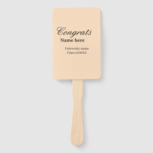 Gefeliciteerd afgestudeerd universiteitsnaam klas  handwaaier (Voorkant)