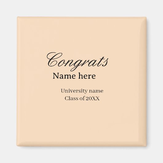 Gefeliciteerd afgestudeerd universiteitsnaam klas  magneet (Voorkant)