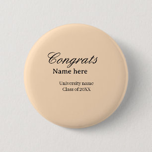 Gefeliciteerd afgestudeerd universiteitsnaam klas ronde button 5,7 cm
