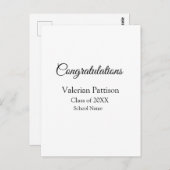 Gefeliciteerd afgestudeerd voeg schoolnaam toe een briefkaart (Voorkant / Achterkant)