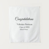 Gefeliciteerd afgestudeerd voeg schoolnaam toe een wandkleed (Voorkant)