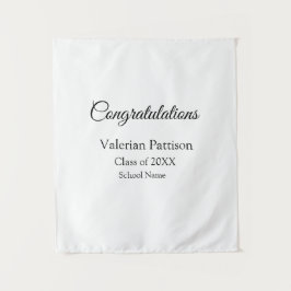 Gefeliciteerd afgestudeerd voeg schoolnaam toe een wandkleed