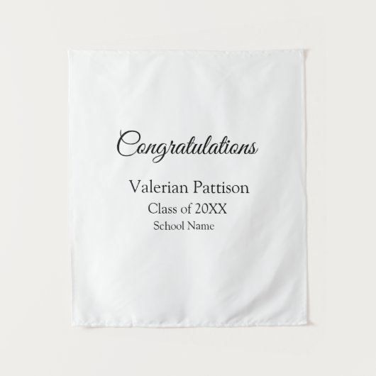 Gefeliciteerd afgestudeerd voeg schoolnaam toe een wandkleed (Voorkant)