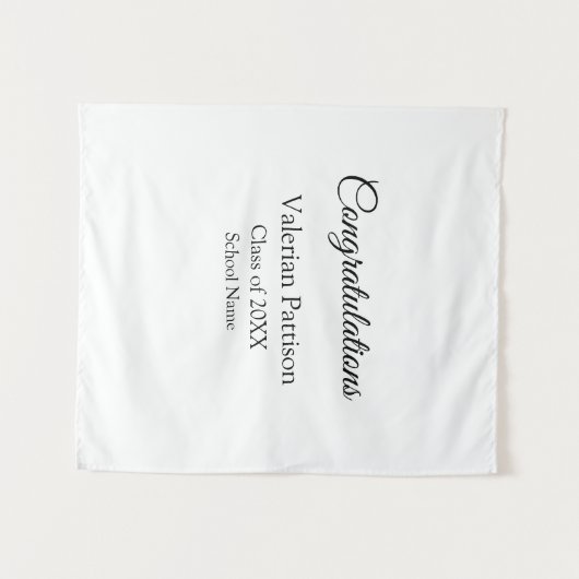 Gefeliciteerd afgestudeerd voeg schoolnaam toe een wandkleed (Voorkant (horizontaal))