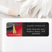 Gefeliciteerd Afgestudeerd Zwart en Rood Etiket (Insitu)