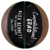 Gefeliciteerd Afgestudeerd Zwart en Wit Afstudeer Basketbal (Verticaal)