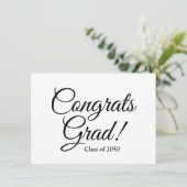 Gefeliciteerd afgestudeerd zwart wit aangepast sch kaart (Staand voorkant)