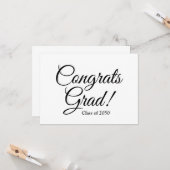 Gefeliciteerd afgestudeerd zwart wit aangepast sch kaart (Voorkant / Achterkant in situ)