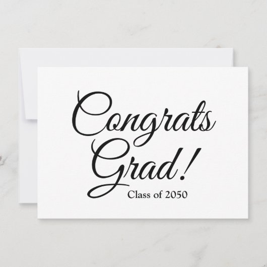 Gefeliciteerd afgestudeerd zwart wit aangepast sch kaart (Voorkant)