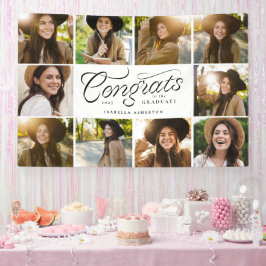 Gefeliciteerd afgestudeerde 10 foto trendy afstude spandoek