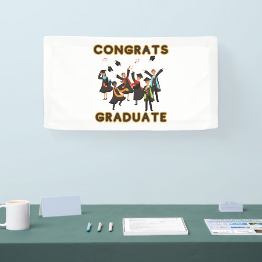 Gefeliciteerd Afgestudeerde 1.6x3 Vinyl Banner (Beurs)