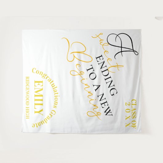 Gefeliciteerd Afgestudeerde 2025 afstuderen Wandkleed (Voorkant (horizontaal))