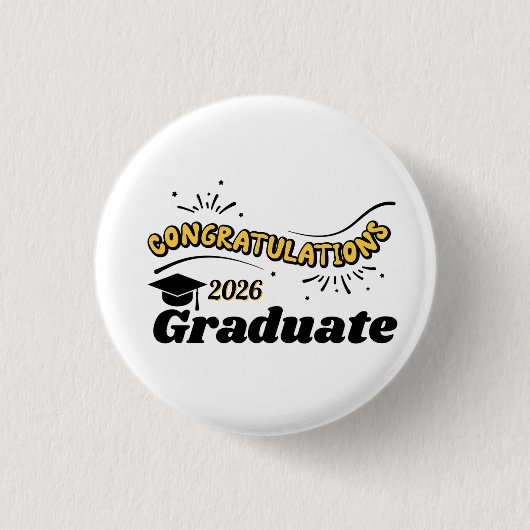 Gefeliciteerd afgestudeerde 2026 ronde button 3,2 cm (Voorkant)