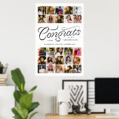 Gefeliciteerd afgestudeerde 25 foto eindexamenfees poster (Thuiskantoor)