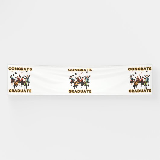 Gefeliciteerd Afgestudeerde 2.5x12 Vinyl Banner (Horizontaal)