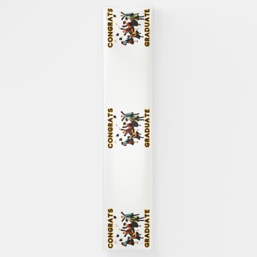 Gefeliciteerd Afgestudeerde 2.5x12 Vinyl Banner (Verticaal)