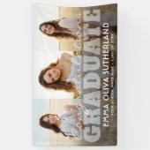 Gefeliciteerd Afgestudeerde 3 Foto Modern Overlay Spandoek (Verticaal)