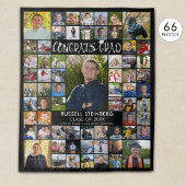 Gefeliciteerd Afgestudeerde 66 Foto Collage Aangep Wandkleed