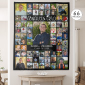 Gefeliciteerd Afgestudeerde 66 Foto Collage Aangep Wandkleed