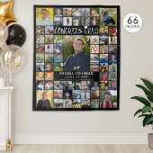 Gefeliciteerd Afgestudeerde 66 Foto Collage Aangep Wandkleed