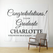 Gefeliciteerd afgestudeerde aangepast zwart script wandkleed (In Situ (horizontaal))