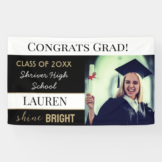 Gefeliciteerd Afgestudeerde! Aangepaste diploma-ui Spandoek (Horizontaal)