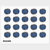 Gefeliciteerd Afgestudeerde Afstudeercadeau Navy G Ronde Sticker (Vel)