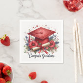Gefeliciteerd Afgestudeerde, Afstudeerhoed en Dipl Servet (Insitu)