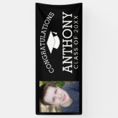 Gefeliciteerd Afgestudeerde Afstudeerhoed en foto Spandoek (Verticaal)