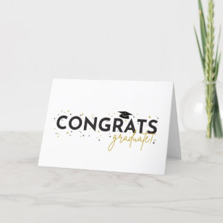 Gefeliciteerd! Afgestudeerde Black and Gold Card Bedankkaart