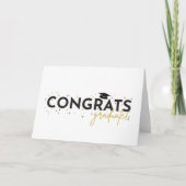 Gefeliciteerd! Afgestudeerde Black and Gold Card Bedankkaart (Voorkant)