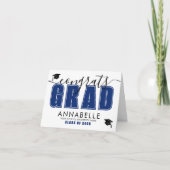 Gefeliciteerd Afgestudeerde Blauwe Afstuderen Kaart (Voorkant)