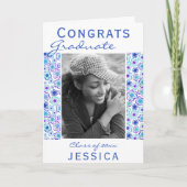 Gefeliciteerd Afgestudeerde Bloem Patroon Foto Afs Kaart (Voorkant)