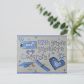 Gefeliciteerd Afgestudeerde | Blue Beach Song™ Ans Briefkaart (Staand voorkant)