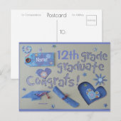 Gefeliciteerd Afgestudeerde | Blue Beach Song™ Ans Briefkaart (Voorkant / Achterkant)