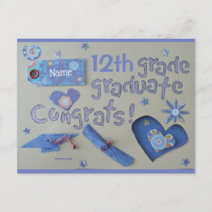Gefeliciteerd Afgestudeerde   Blue Beach Song™ Ans Briefkaart
