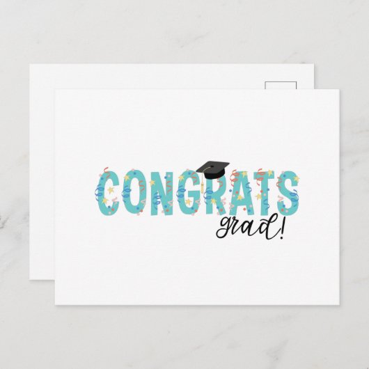 Gefeliciteerd Afgestudeerde Briefkaart (Voorkant / Achterkant)