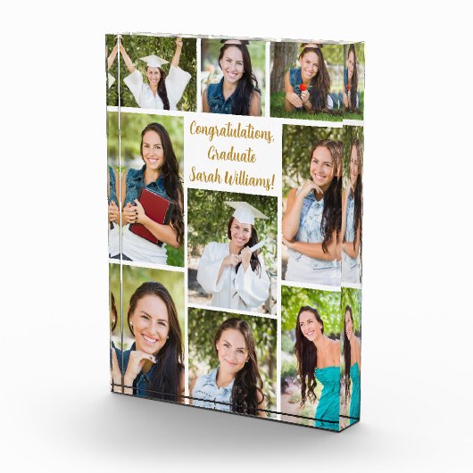 Gefeliciteerd Afgestudeerde Collage Modern Cadeau Fotoblokken (Rechts)