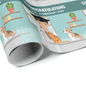 Gefeliciteerd afgestudeerde dierenarts DVM Cadeaupapier (Rol Hoek)