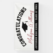 Gefeliciteerd Afgestudeerde Elegant Schrift Custom Spandoek (Verticaal)
