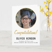 Gefeliciteerd Afgestudeerde Foto Afstuderen Kaart (Gele Bloem)
