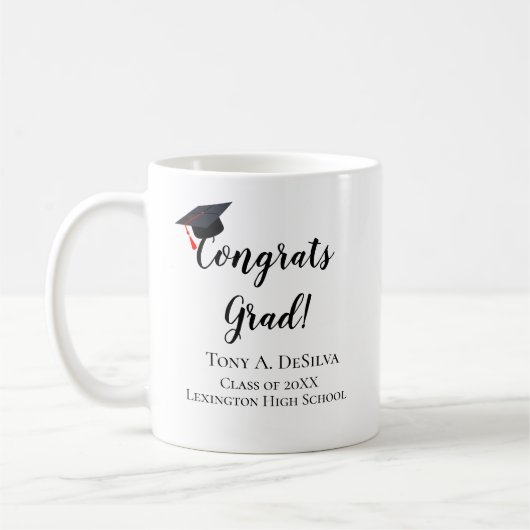 Gefeliciteerd Afgestudeerde Gepersonaliseerde Afst Koffiemok (Links)