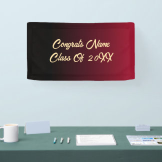 Gefeliciteerd Afgestudeerde Gouden Schrift Ombre A Spandoek