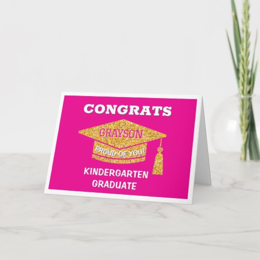 Gefeliciteerd afgestudeerde kleuter kaart (Voorkant)