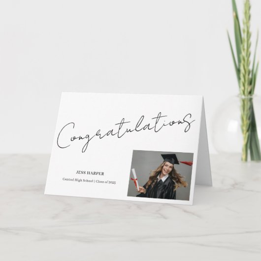 Gefeliciteerd Afgestudeerde Minimale Afstudeerkaar Kaart (Voorkant)